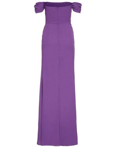 GIUSEPPE DI MORABITO Ruched Drop-shoulder Dress - Purple