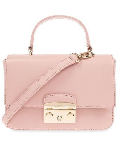 Furla Metropolis Push-lock Detailed Mini Top Handle Bag - Pink
