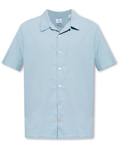 PS by Paul Smith Buttoned Short-sleeved Shirt - Blue