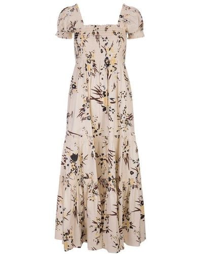 Tory Burch Allover Graphic Printed Dress - Natural