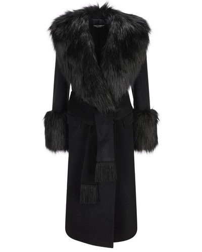 Dolce & Gabbana Slim Fit Coat - Black