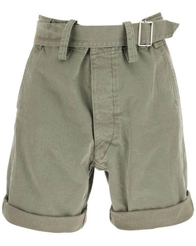 Maison Margiela Loose Fit Belted Shorts - Green