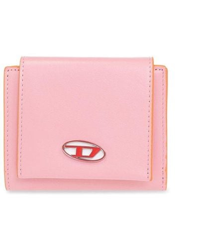 DIESEL 'medal-d' Bi-fold Wallet - Pink