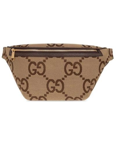 Gucci Jumbo GG Motif Belt Bag - Brown