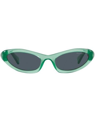 Miu Miu Oval-frame Sunglasses - Green