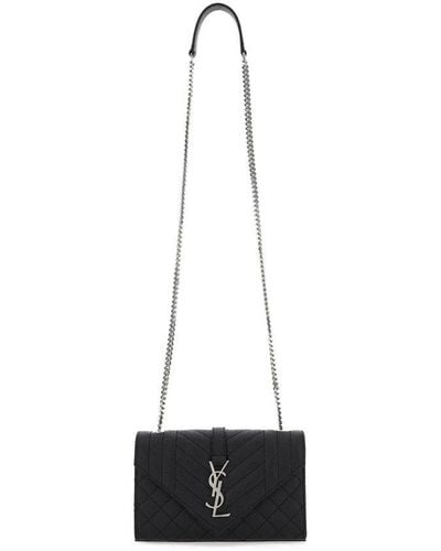 Saint Laurent Envelope Matelassé Small Crossbody Bag - Black