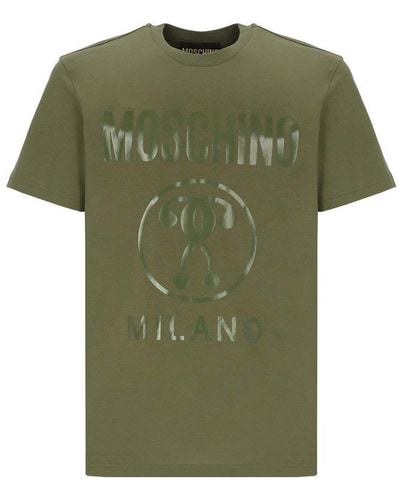 Moschino Organic Cotton T-shirt With Logo Print - Green