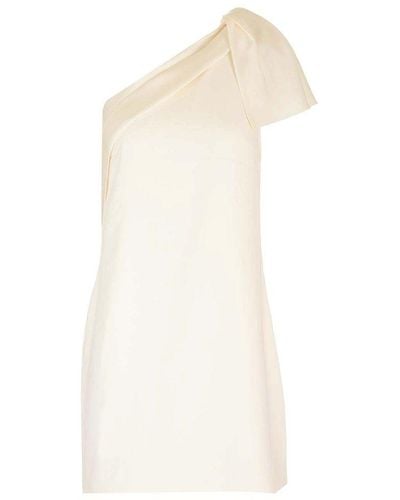 Roland Mouret One-shoulder Satin Mini Dress - White