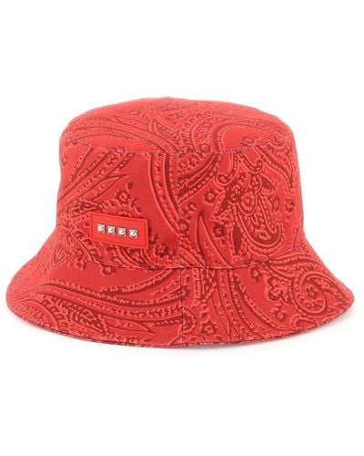 Etro Paisley Print Bucket Hat - Red