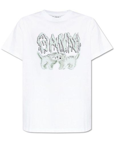 Ganni Printed T-shirt - White