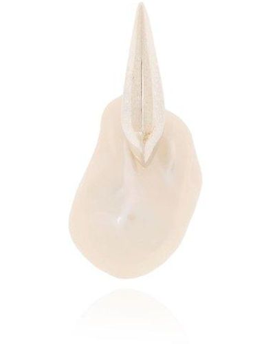 Bottega Veneta Single Pearl Earring - White