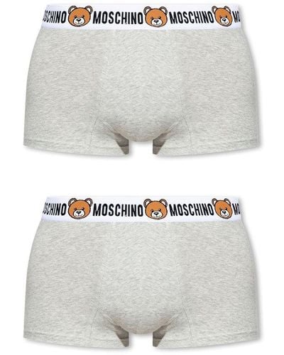 Moschino Logo Waistband 2-pack Boxers - Gray
