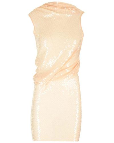 Rick Owens Sequined Mini Dress - Natural