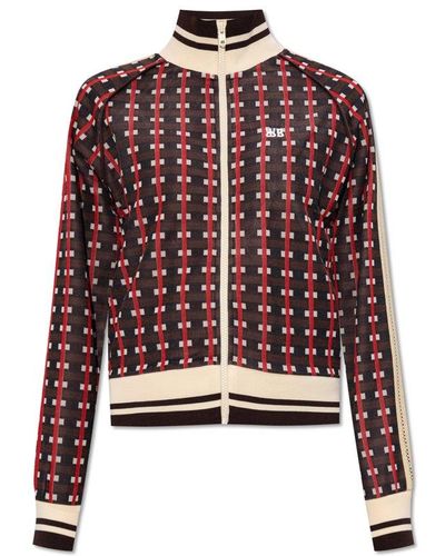 Wales Bonner Geometric-patterned Zip-up Jacket - Red