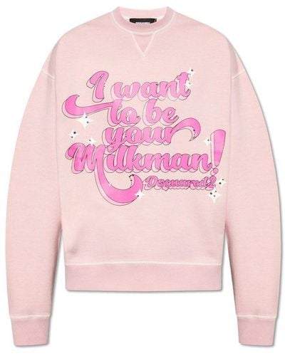 DSquared² Sweatshirt With Logo, - Pink