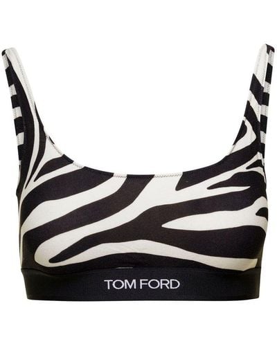 Tom Ford Optical Zebra Printed Signature Bralette - Black