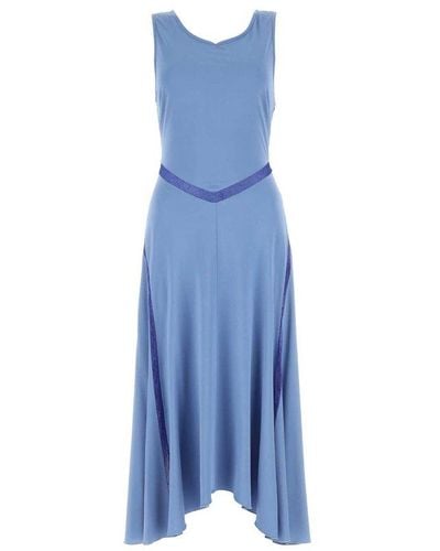 Koche Cut-out Lace Detailed Sleeveless Dress - Blue