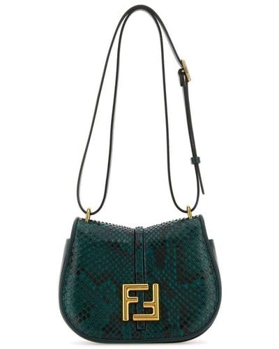 Fendi C'mon Ff Logo Plaque Crossbody Bag - Blue