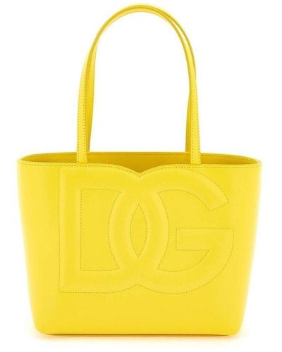Dolce & Gabbana Small Dg Logo Shopper - Yellow