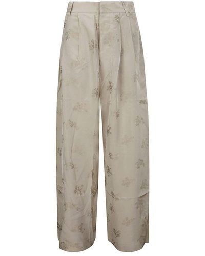 Uma Wang Floral Print Wide-leg Pants - White