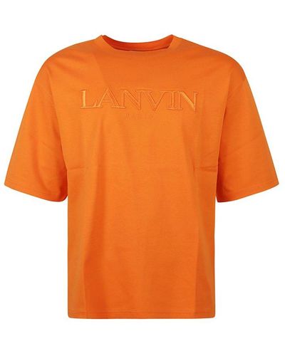 Lanvin Paris Embroidered T-shirt - Orange