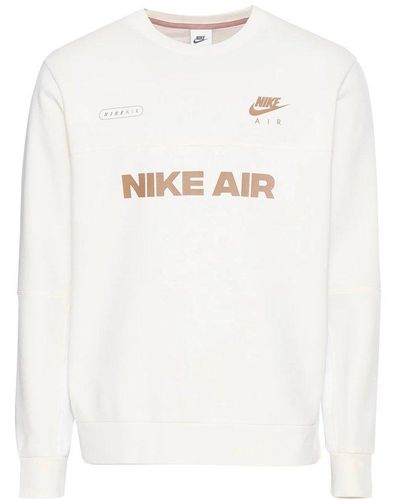 Nike Air Brushed-back Fleece Crewneck Sweatshirt - White