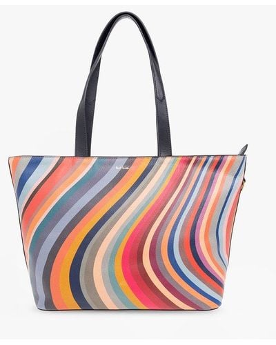 Swirl leather shopping bag by Paul Smith