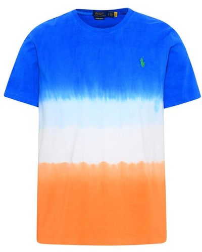 Polo Ralph Lauren Blue, White And Orange Cotton T-shirt