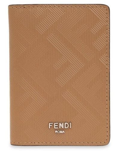 Fendi Bifold Card Holder, - Natural