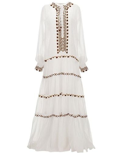 Ermanno Scervino Embroidery Kaftan Dress Dresses - White