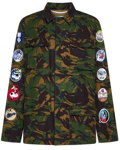 Off-White c/o Virgil Abloh Camou Patch Jacket - Green