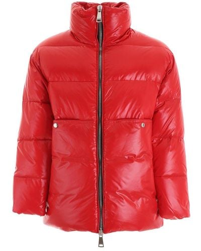 Khrisjoy High-neck Zipped Puffer Jacket - Red