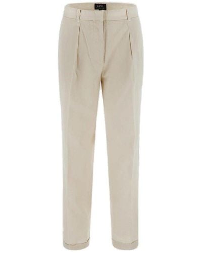 A.P.C. Pleated Straight-leg Pants - White
