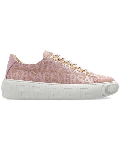 Versace Greca Leather Low Top Sneakers - Pink