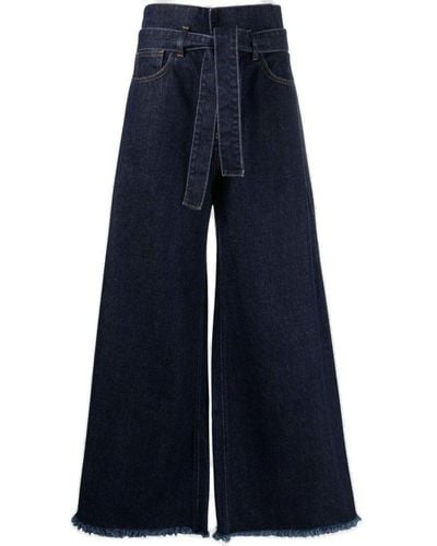 Societe Anonyme Gheripsa Tied-waist Wide-leg Jeans - Blue