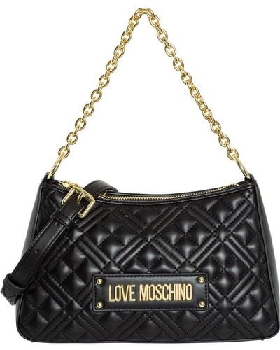 Love Moschino Chain-link Quilted Tote Bag - Black
