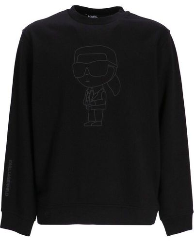 Karl Lagerfeld Ikonik Karl-motif Sweatshirt - Black