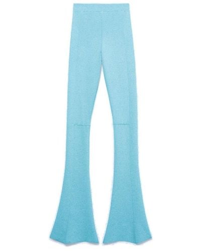 Jacquemus Ribbed Knit Bootcut Trousers - Blue