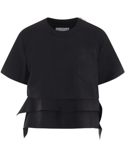 Sacai Crewneck Short-sleeved T-shirt - Black