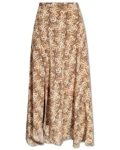 Isabel Marant 'sakura' Silk Skirt, - Natural