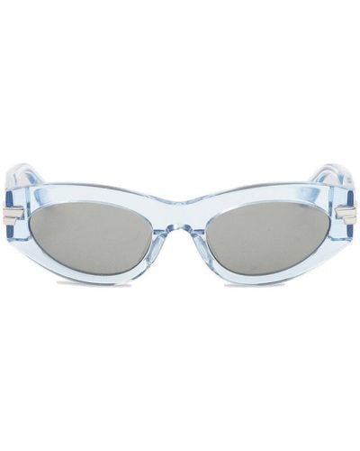 Bottega Veneta Oval Frame Sunglasses - Blue
