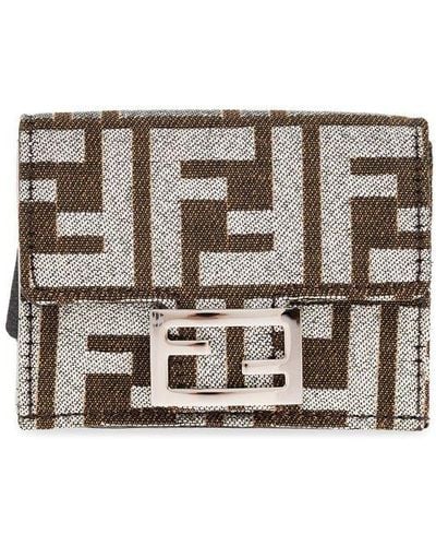 Fendi Monogrammed Wallet, - Metallic