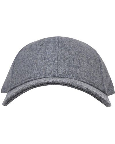Woolrich Premium Hat In Melange Grey Wool Blend