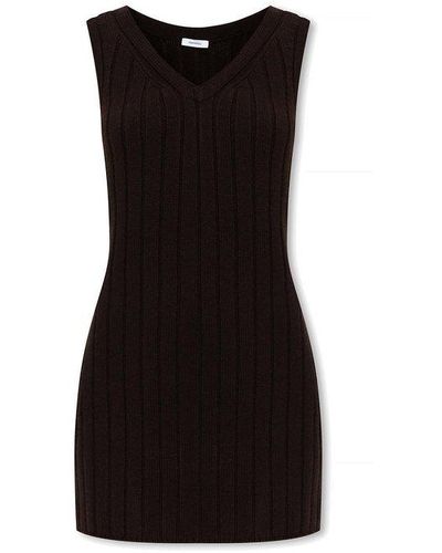 Ferragamo Ribbed Dress - Black