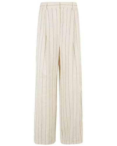 Loulou Studio Enyo Straight-leg Striped Trousers - White