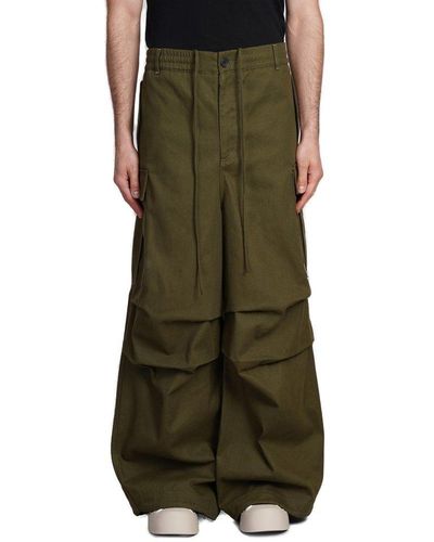 Marni Logo Patch Oversized Cargo Trousers - Green