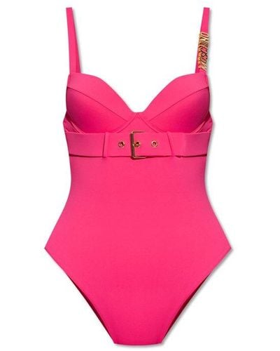 Moschino Belt Detailed One-piece Swimsuit - Pink