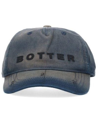 BOTTER Distressed Curved Peak Baseball Cap - Blue
