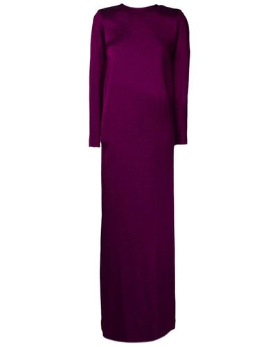 Alysi Crewneck Long-sleeved Dress - Purple