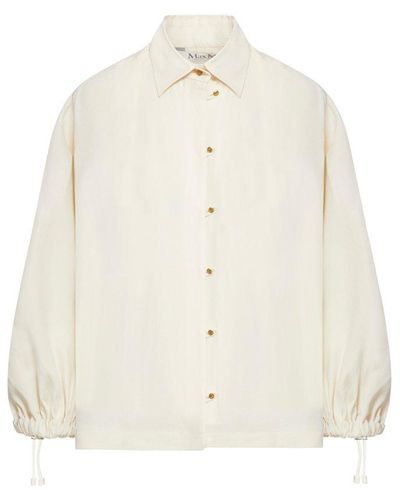 Max Mara Buttoned Long-sleeved Top - White
